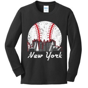 New York Baseball NY Kids Long Sleeve Shirt