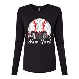 New York Baseball NY Womens Cotton Relaxed Long Sleeve T-Shirt