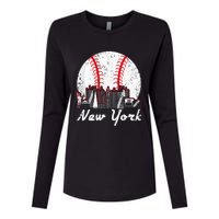 New York Baseball NY Womens Cotton Relaxed Long Sleeve T-Shirt