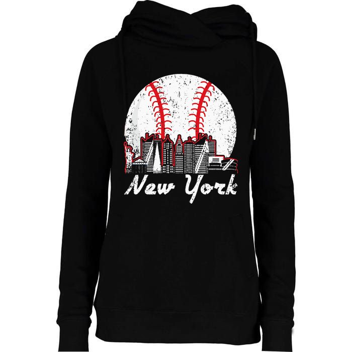 New York Baseball NY Womens Funnel Neck Pullover Hood