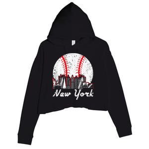 New York Baseball NY Crop Fleece Hoodie