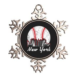 New York Baseball NY Metallic Star Ornament