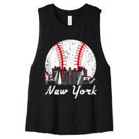 New York Baseball NY Women's Racerback Cropped Tank