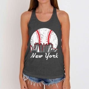 New York Baseball NY Women's Knotted Racerback Tank