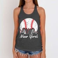 New York Baseball NY Women's Knotted Racerback Tank