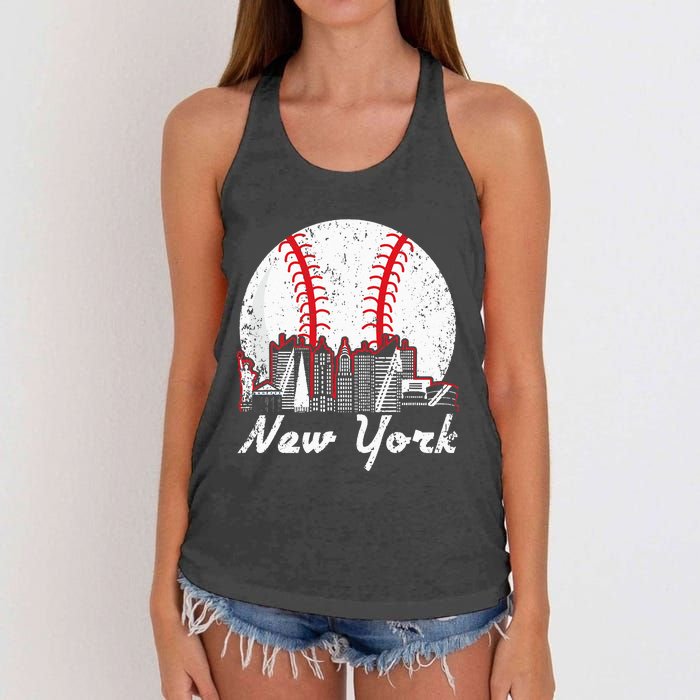 New York Baseball NY Women's Knotted Racerback Tank