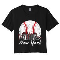 New York Baseball NY Women's Crop Top Tee