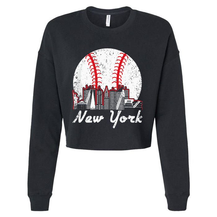 New York Baseball NY Cropped Pullover Crew