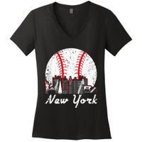 New York Baseball NY Women's V-Neck T-Shirt