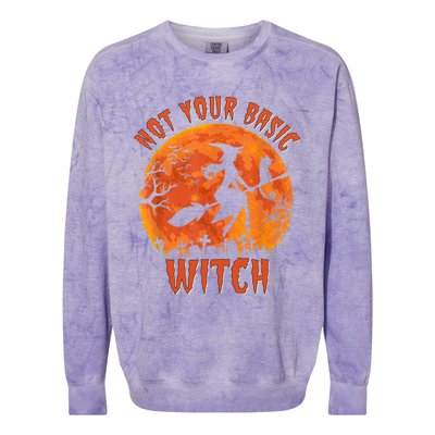 Not Your Basic Witch Funny Halloween Costume Gift Colorblast Crewneck Sweatshirt