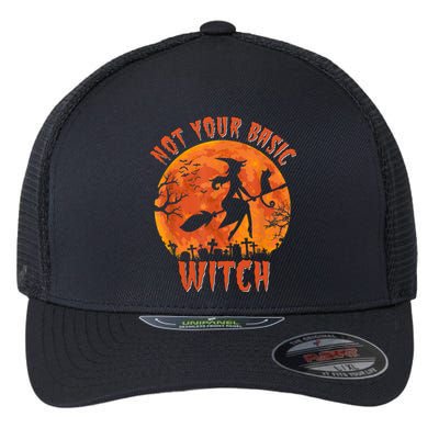 Not Your Basic Witch Funny Halloween Costume Gift Flexfit Unipanel Trucker Cap