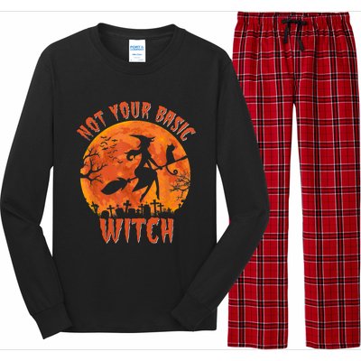 Not Your Basic Witch Funny Halloween Costume Gift Long Sleeve Pajama Set