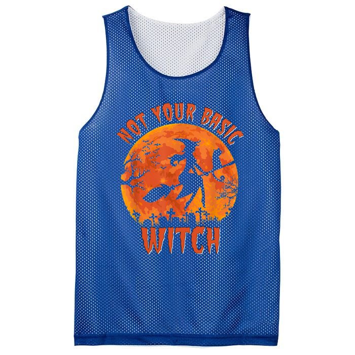 Not Your Basic Witch Funny Halloween Costume Gift Mesh Reversible Basketball Jersey Tank