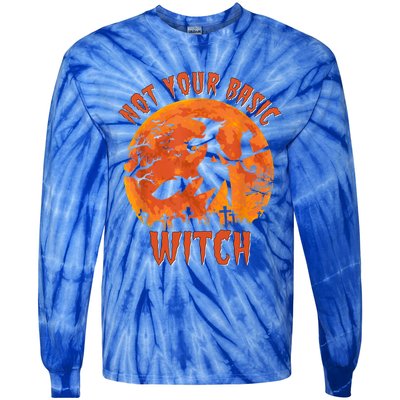 Not Your Basic Witch Funny Halloween Costume Gift Tie-Dye Long Sleeve Shirt