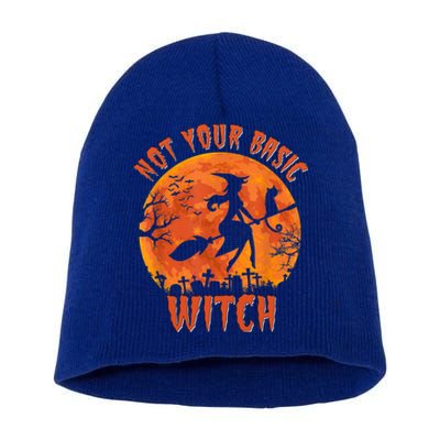 Not Your Basic Witch Funny Halloween Costume Gift Short Acrylic Beanie