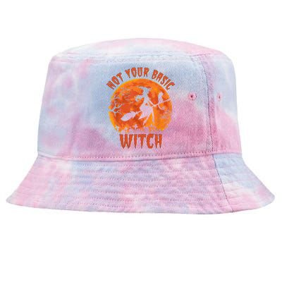 Not Your Basic Witch Funny Halloween Costume Gift Tie-Dyed Bucket Hat