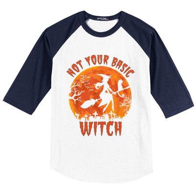 Not Your Basic Witch Funny Halloween Costume Gift Baseball Sleeve Shirt