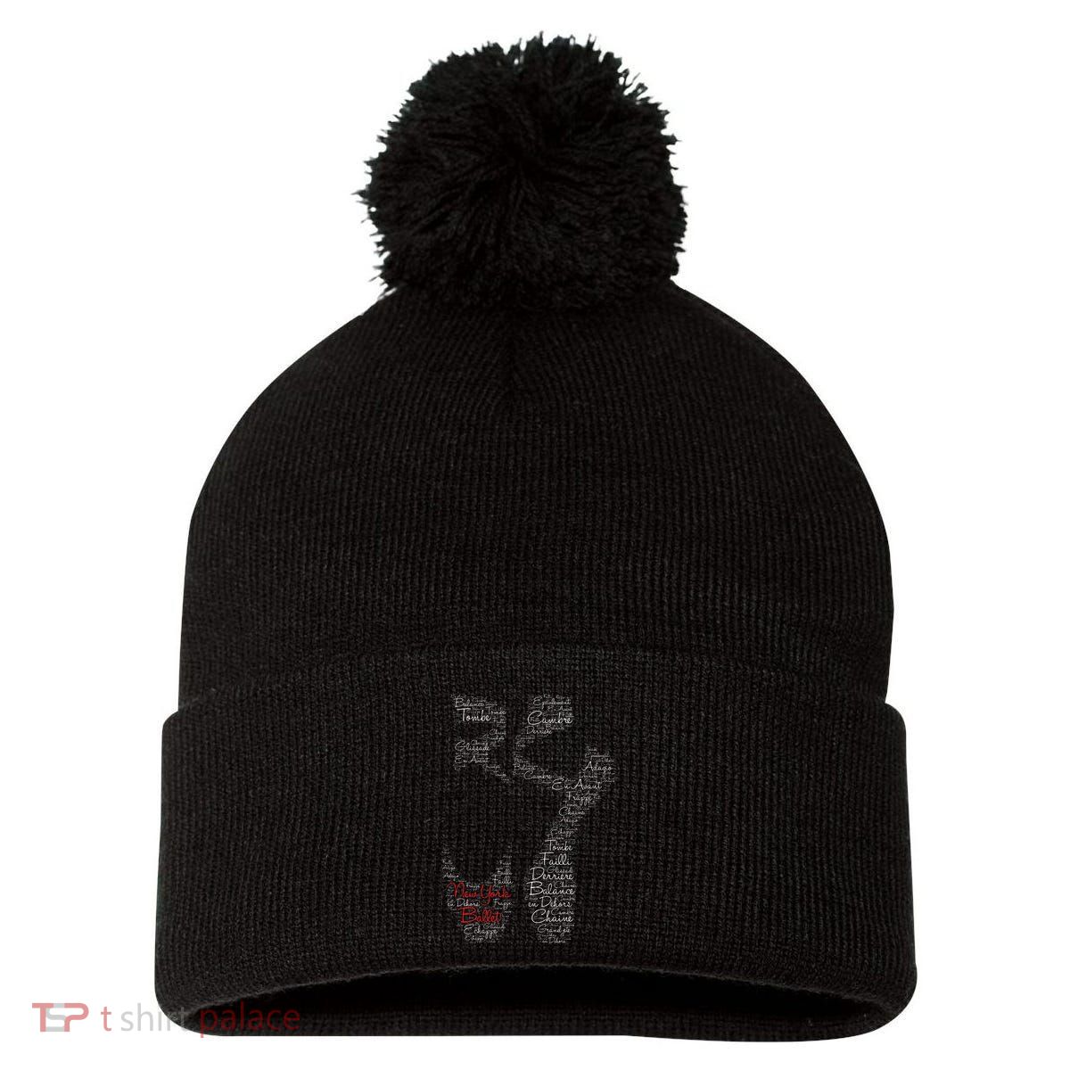 New York Ballet Pointe Shoe Pom Pom 12in Knit Beanie