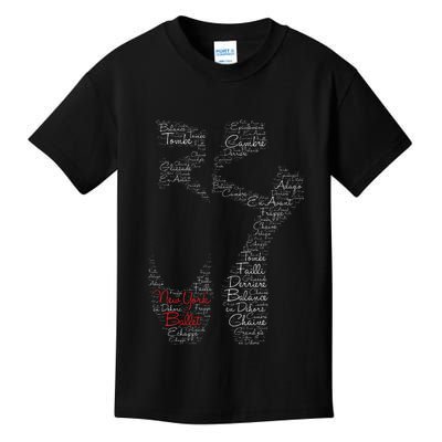 New York Ballet Pointe Shoe Kids T-Shirt
