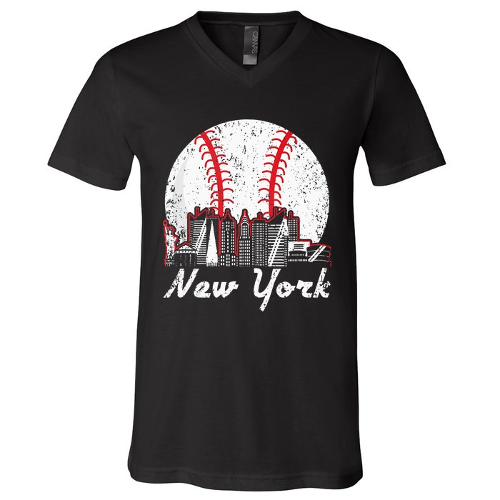 New York Baseball NY V-Neck T-Shirt