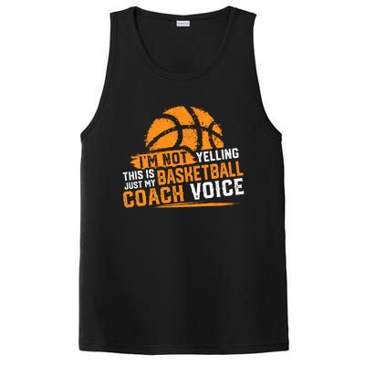 Not Yelling Basketball Coach Voice Funny Dad Mom Papa Mama Funny Gift PosiCharge Competitor Tank