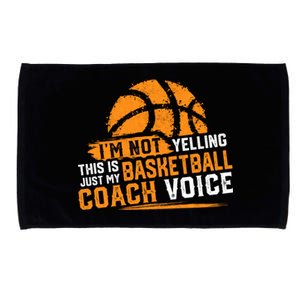 Not Yelling Basketball Coach Voice Funny Dad Mom Papa Mama Funny Gift Microfiber Hand Towel