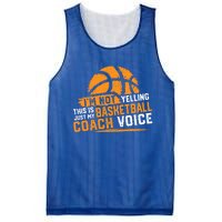 Not Yelling Basketball Coach Voice Funny Dad Mom Papa Mama Funny Gift Mesh Reversible Basketball Jersey Tank