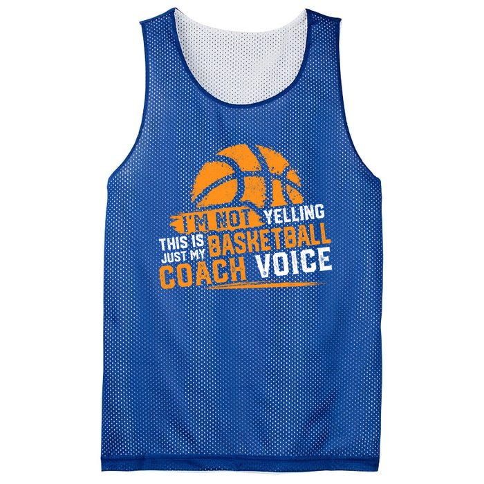 Not Yelling Basketball Coach Voice Funny Dad Mom Papa Mama Funny Gift Mesh Reversible Basketball Jersey Tank