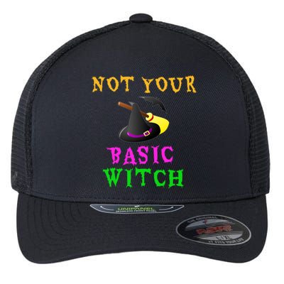 Not Your Basic Witch Funny Witch Halloween Costume Gift Flexfit Unipanel Trucker Cap