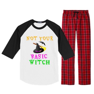 Not Your Basic Witch Funny Witch Halloween Costume Gift Raglan Sleeve Pajama Set