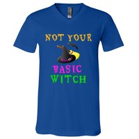 Not Your Basic Witch Funny Witch Halloween Costume Gift V-Neck T-Shirt