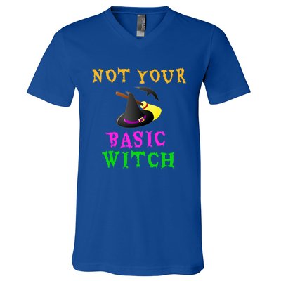 Not Your Basic Witch Funny Witch Halloween Costume Gift V-Neck T-Shirt