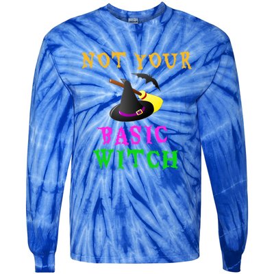 Not Your Basic Witch Funny Witch Halloween Costume Gift Tie-Dye Long Sleeve Shirt