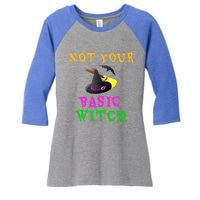 Not Your Basic Witch Funny Witch Halloween Costume Gift Women's Tri-Blend 3/4-Sleeve Raglan Shirt