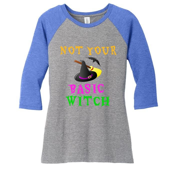 Not Your Basic Witch Funny Witch Halloween Costume Gift Women's Tri-Blend 3/4-Sleeve Raglan Shirt