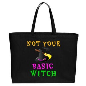 Not Your Basic Witch Funny Witch Halloween Costume Gift Cotton Canvas Jumbo Tote