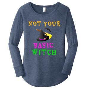 Not Your Basic Witch Funny Witch Halloween Costume Gift Women's Perfect Tri Tunic Long Sleeve Shirt