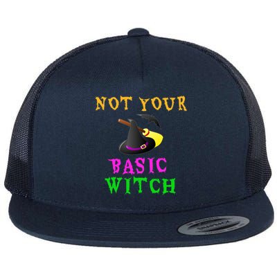 Not Your Basic Witch Funny Witch Halloween Costume Gift Flat Bill Trucker Hat