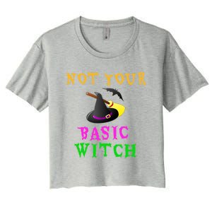 Not Your Basic Witch Funny Witch Halloween Costume Gift Women's Crop Top Tee