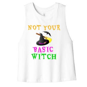 Not Your Basic Witch Funny Witch Halloween Costume Gift Women's Racerback Cropped Tank