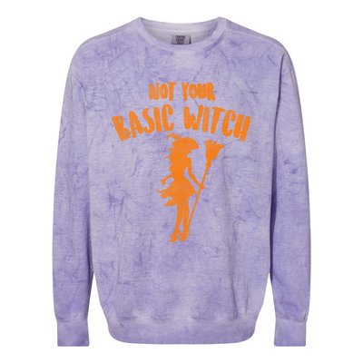 Not Your Basic Witch Gift Colorblast Crewneck Sweatshirt