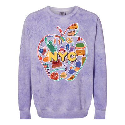 NYC Apple Doodle Colorblast Crewneck Sweatshirt