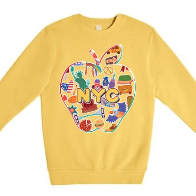 NYC Apple Doodle Premium Crewneck Sweatshirt