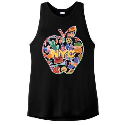 NYC Apple Doodle Ladies PosiCharge Tri-Blend Wicking Tank