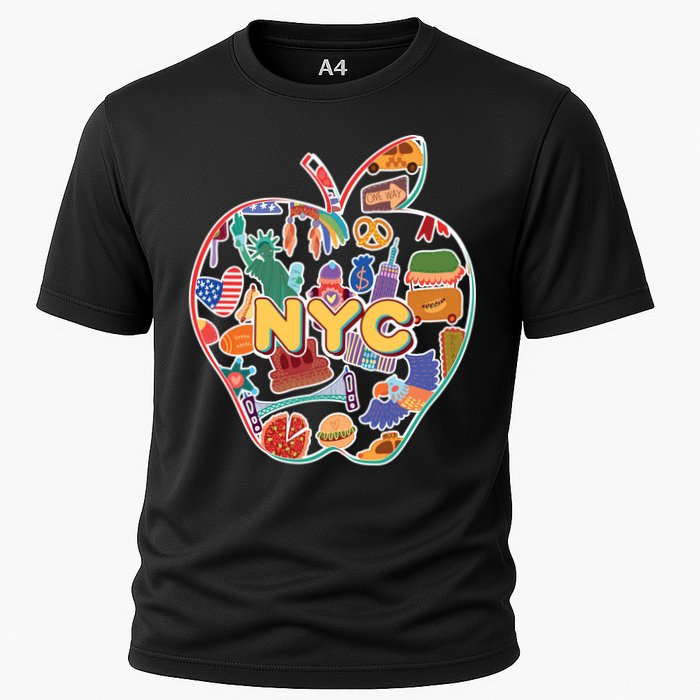 NYC Apple Doodle Cooling Performance Crew T-Shirt
