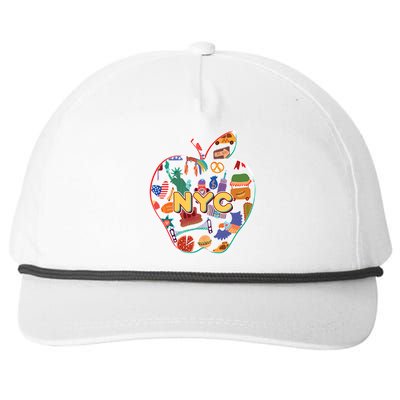 NYC Apple Doodle Snapback Five-Panel Rope Hat