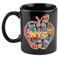 NYC Apple Doodle 11oz C Handle Ceramic Mug