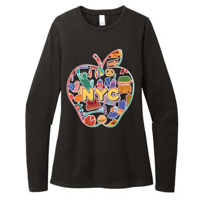 NYC Apple Doodle Womens CVC Long Sleeve Shirt