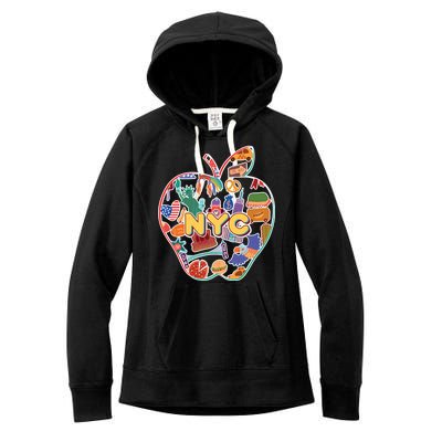 NYC Apple Doodle Women's Fleece Hoodie