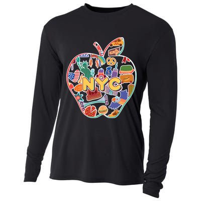 NYC Apple Doodle Cooling Performance Long Sleeve Crew